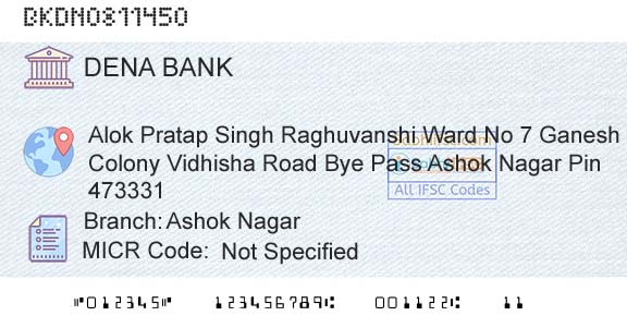 Dena Bank Ashok NagarBranch 