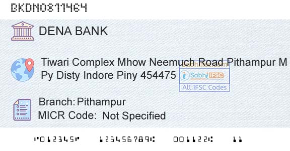 Dena Bank PithampurBranch 
