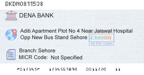 Dena Bank SehoreBranch 
