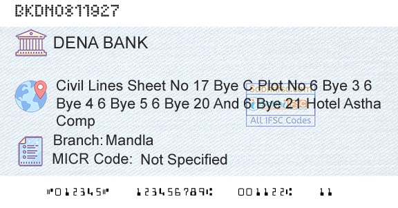 Dena Bank MandlaBranch 