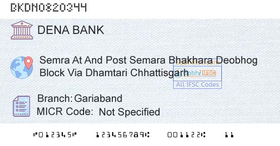 Dena Bank GariabandBranch 