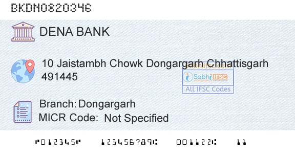 Dena Bank DongargarhBranch 