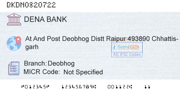 Dena Bank DeobhogBranch 