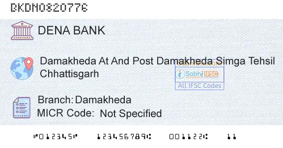 Dena Bank DamakhedaBranch 