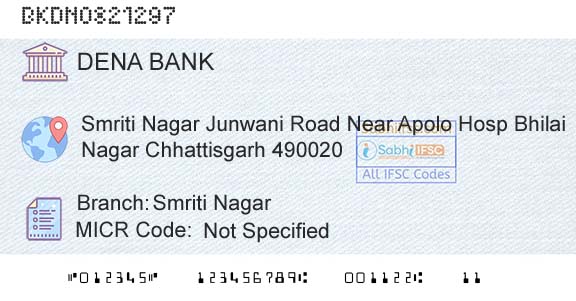 Dena Bank Smriti NagarBranch 