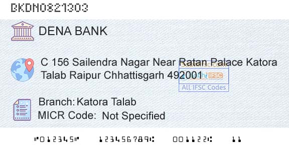 Dena Bank Katora TalabBranch 