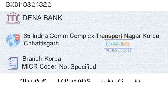 Dena Bank KorbaBranch 