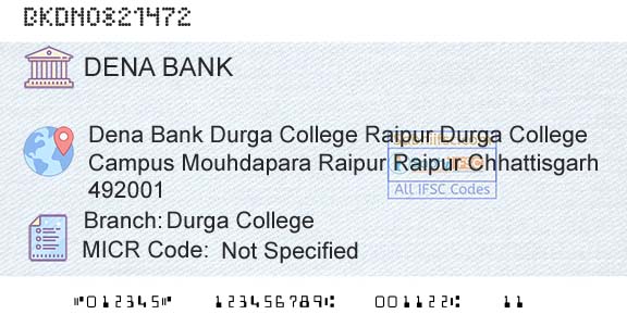 Dena Bank Durga CollegeBranch 