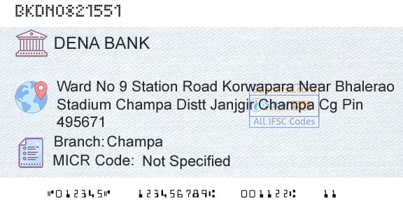 Dena Bank ChampaBranch 
