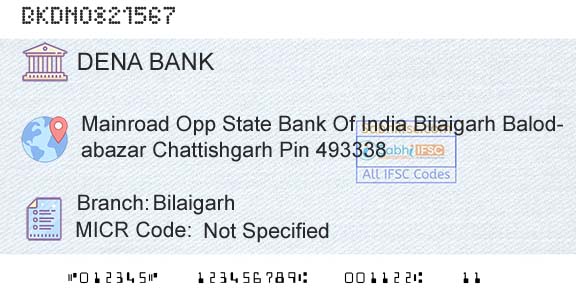 Dena Bank BilaigarhBranch 