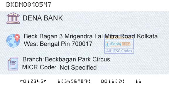 Dena Bank Beckbagan Park CircusBranch 
