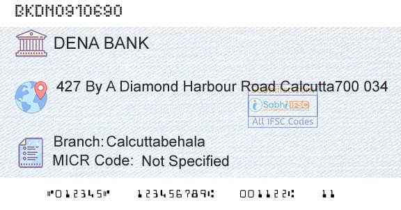 Dena Bank CalcuttabehalaBranch 