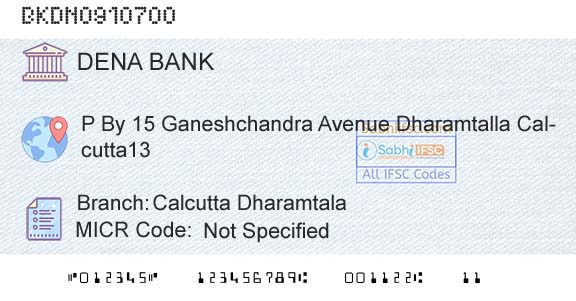 Dena Bank Calcutta DharamtalaBranch 
