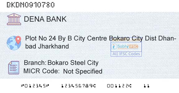 Dena Bank Bokaro Steel CityBranch 