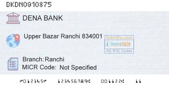 Dena Bank RanchiBranch 