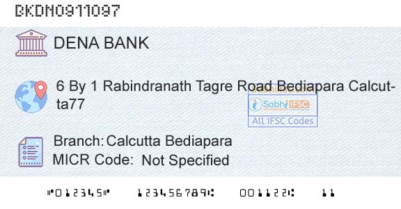 Dena Bank Calcutta BediaparaBranch 