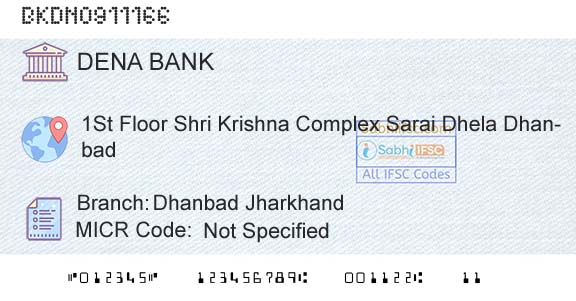 Dena Bank Dhanbad JharkhandBranch 