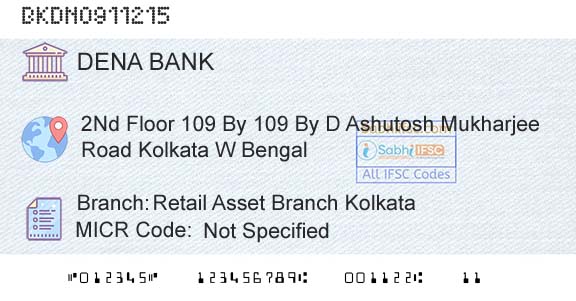 Dena Bank Retail Asset Branch KolkataBranch 