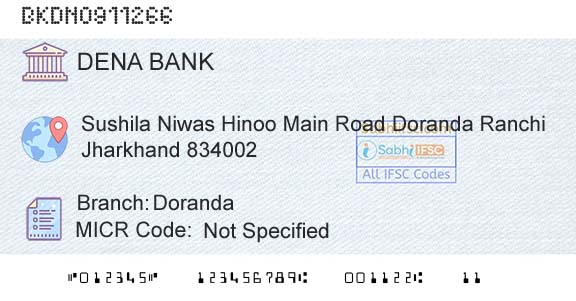 Dena Bank DorandaBranch 