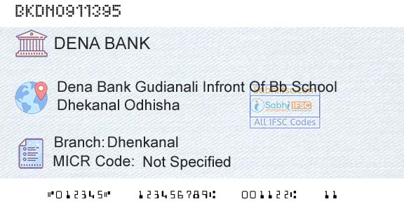 Dena Bank DhenkanalBranch 