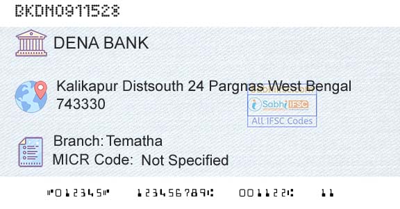 Dena Bank TemathaBranch 