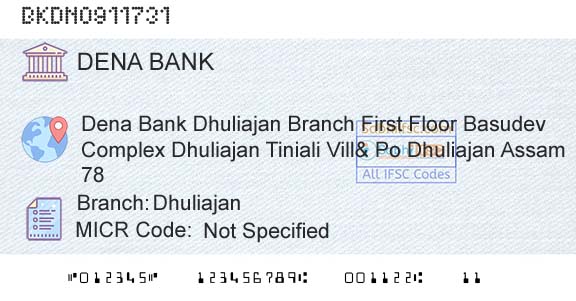 Dena Bank DhuliajanBranch 