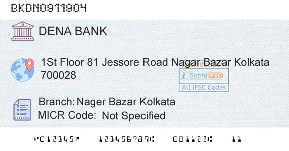 Dena Bank Nager Bazar KolkataBranch 