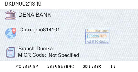 Dena Bank DumkaBranch 