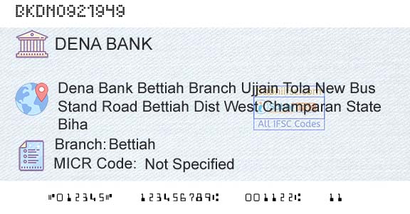 Dena Bank BettiahBranch 