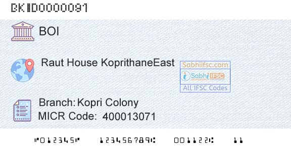 Bank Of India Kopri ColonyBranch 