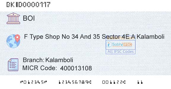 Bank Of India KalamboliBranch 