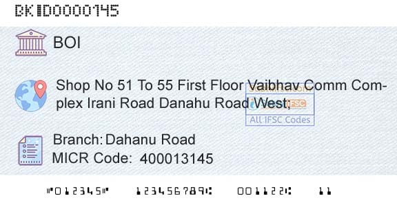 Bank Of India Dahanu RoadBranch 