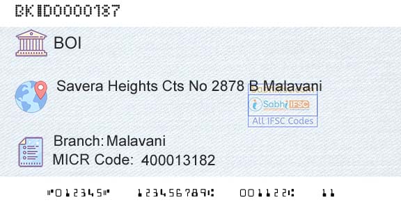 Bank Of India MalavaniBranch 
