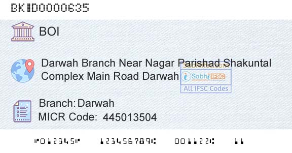 Bank Of India DarwahBranch 