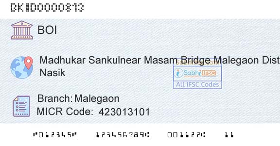 Bank Of India MalegaonBranch 