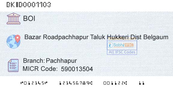 Bank Of India PachhapurBranch 