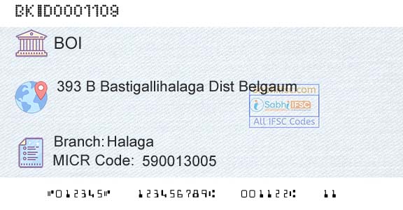 Bank Of India HalagaBranch 