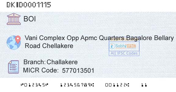 Bank Of India ChallakereBranch 