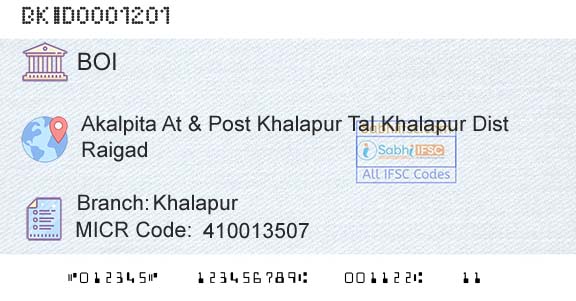 Bank Of India KhalapurBranch 