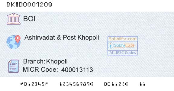 Bank Of India KhopoliBranch 