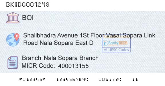 Bank Of India Nala Sopara BranchBranch 