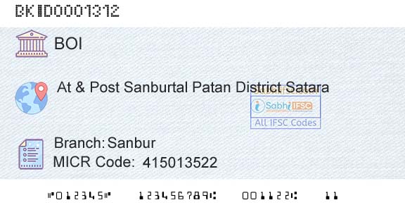 Bank Of India SanburBranch 