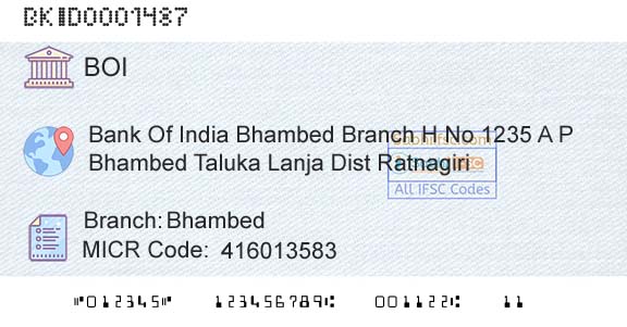 Bank Of India BhambedBranch 