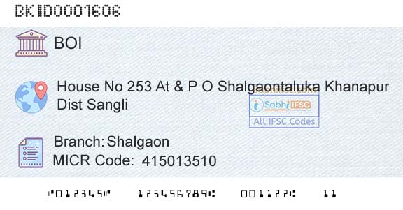 Bank Of India ShalgaonBranch 