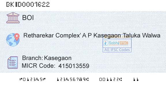 Bank Of India KasegaonBranch 