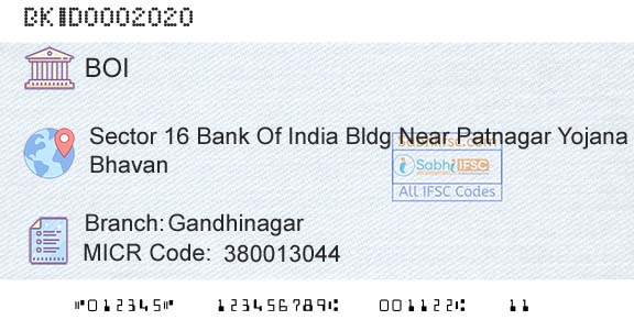 Bank Of India GandhinagarBranch 