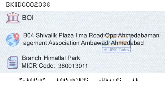 Bank Of India Himatlal ParkBranch 