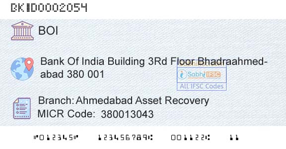 Bank Of India Ahmedabad Asset RecoveryBranch 