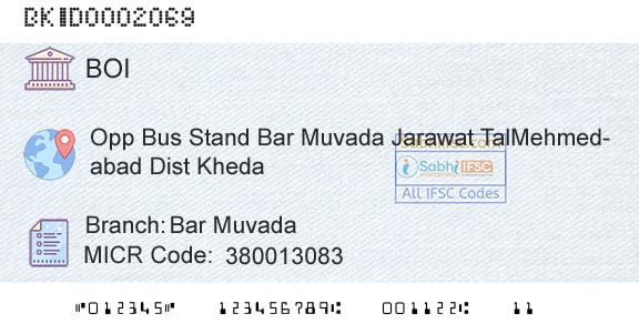 Bank Of India Bar MuvadaBranch 