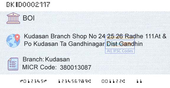 Bank Of India KudasanBranch 